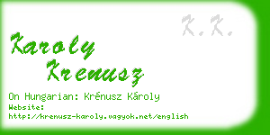 karoly krenusz business card